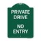 Signmission Private Drive No Entry Heavy-Gauge Aluminum Architectural Sign, 24" x 18", GW-1824-9932 A-DES-GW-1824-9932 - alternate 1